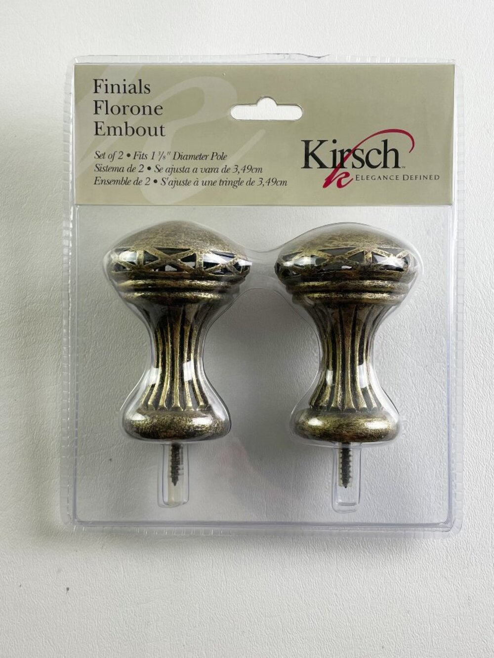 Kirsch Anodized Bronze Finials for 1 3/8" Diameter Pole (1 Pack / 2 Total)